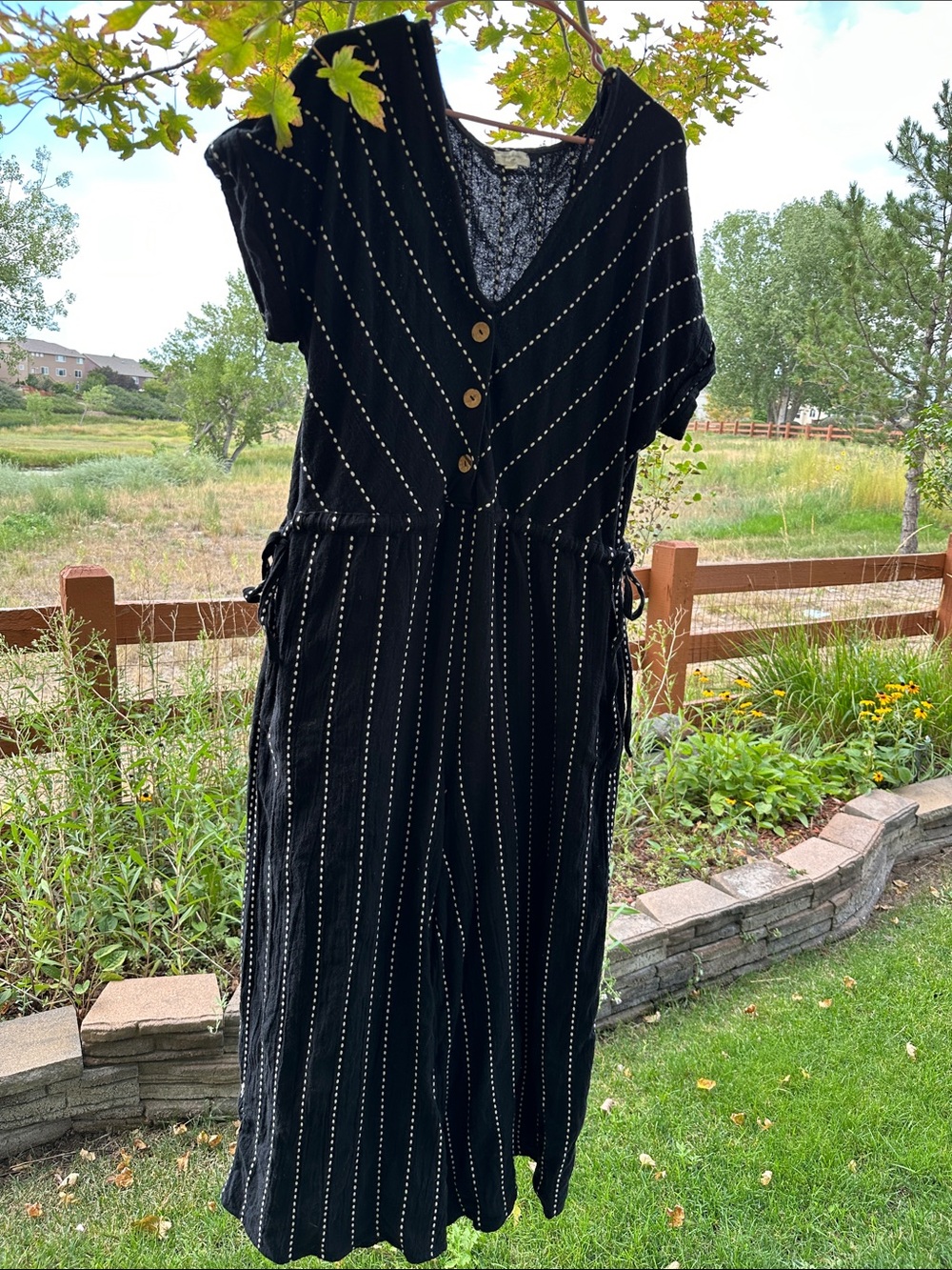 Woven Jumpsuit [black white striped]